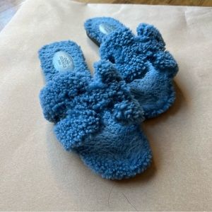 Hermes wool skin teddy sandal